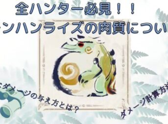 モンハンライズのモンスターの肉質について