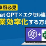【効率厨必見】Chat GPT✕エクセル連携で作業効率化する方法!
