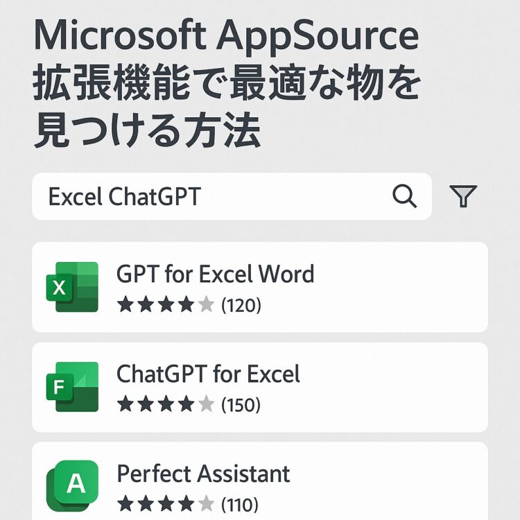 Microsoft AppSourceで最適なChatGPT・エクセル連携アプリを見つける方法